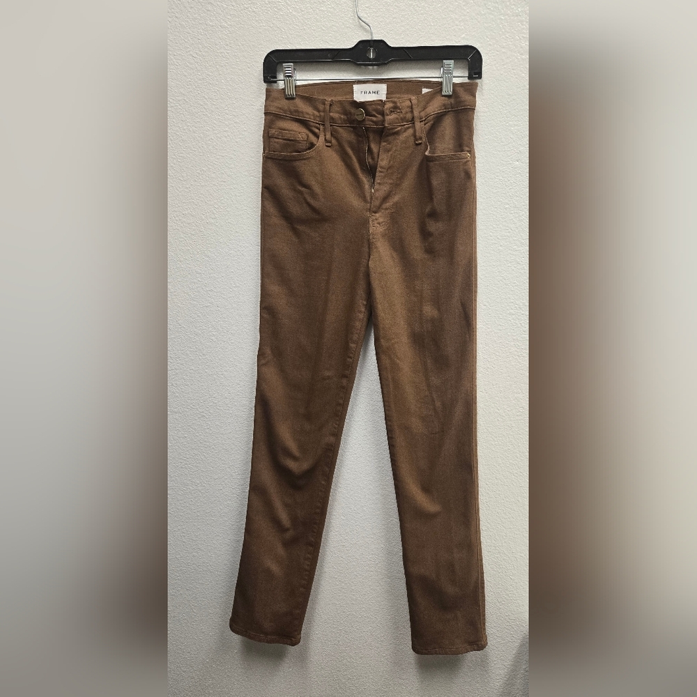 FRAME's "Le Sylvie" Brown Jeans.
